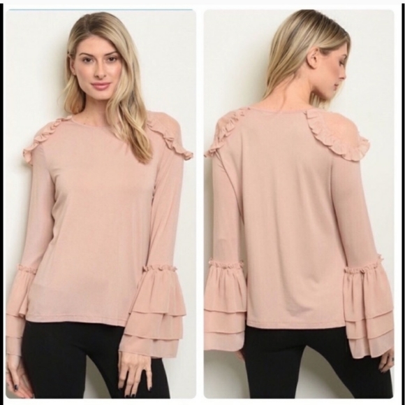 NWT Ina Pretty Blush Bell Sleeved Top S-M-L - Picture 7 of 7